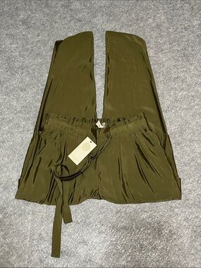 NEW Ramy Brook Satin Pocket Allyn Pant in Ugree Green